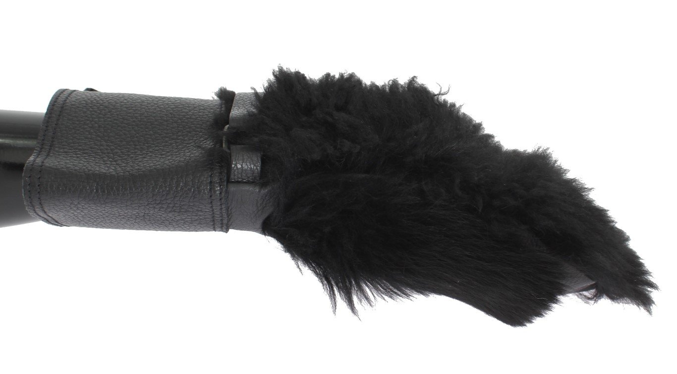 Dolce & Gabbana Men's Leather Shearling Fur Gloves Black LB116 - 8|S
