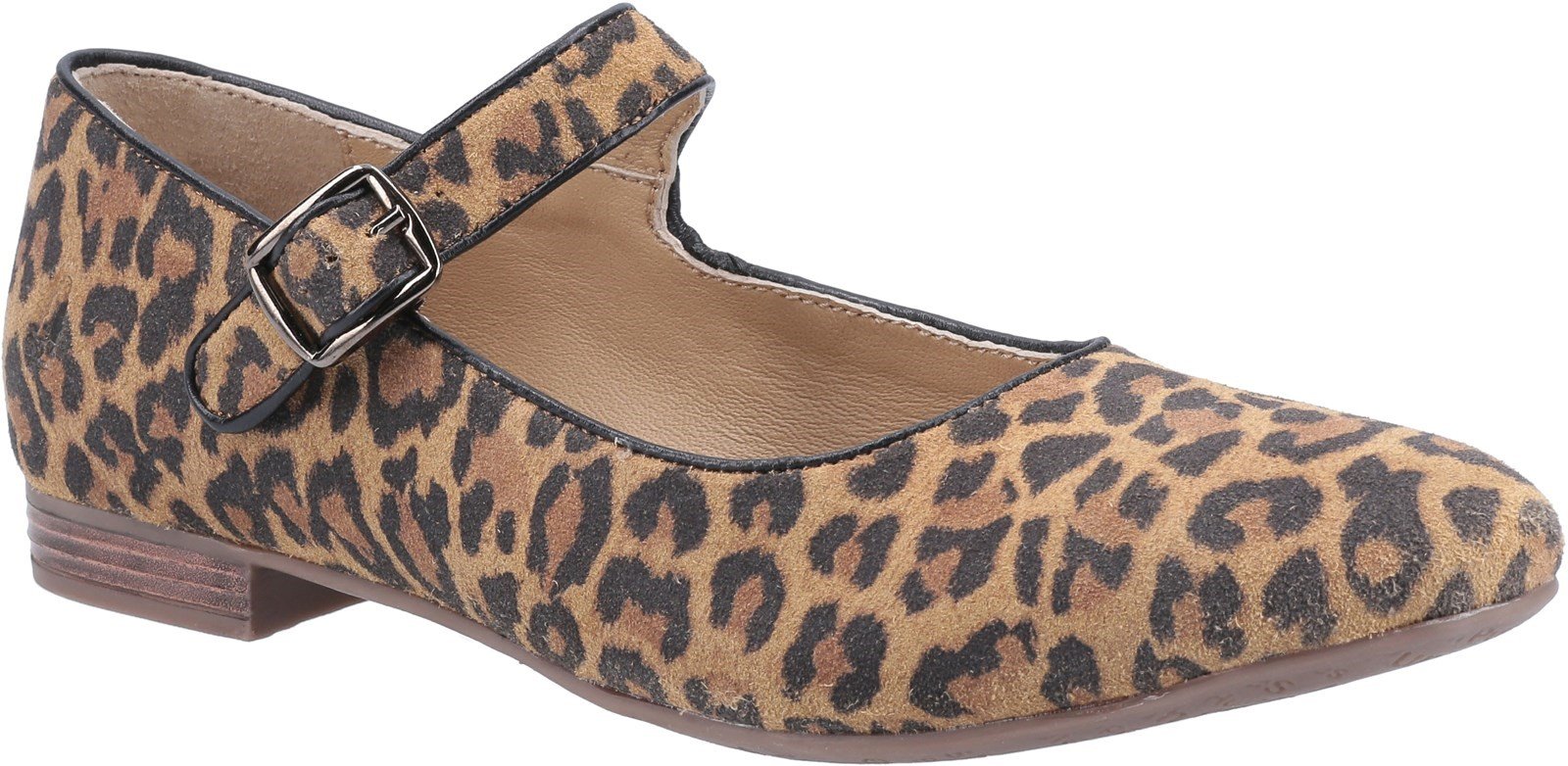 Hush Puppies Women's Melissa Strap Flat Shoe Various Colours 31954 - Leopard 3