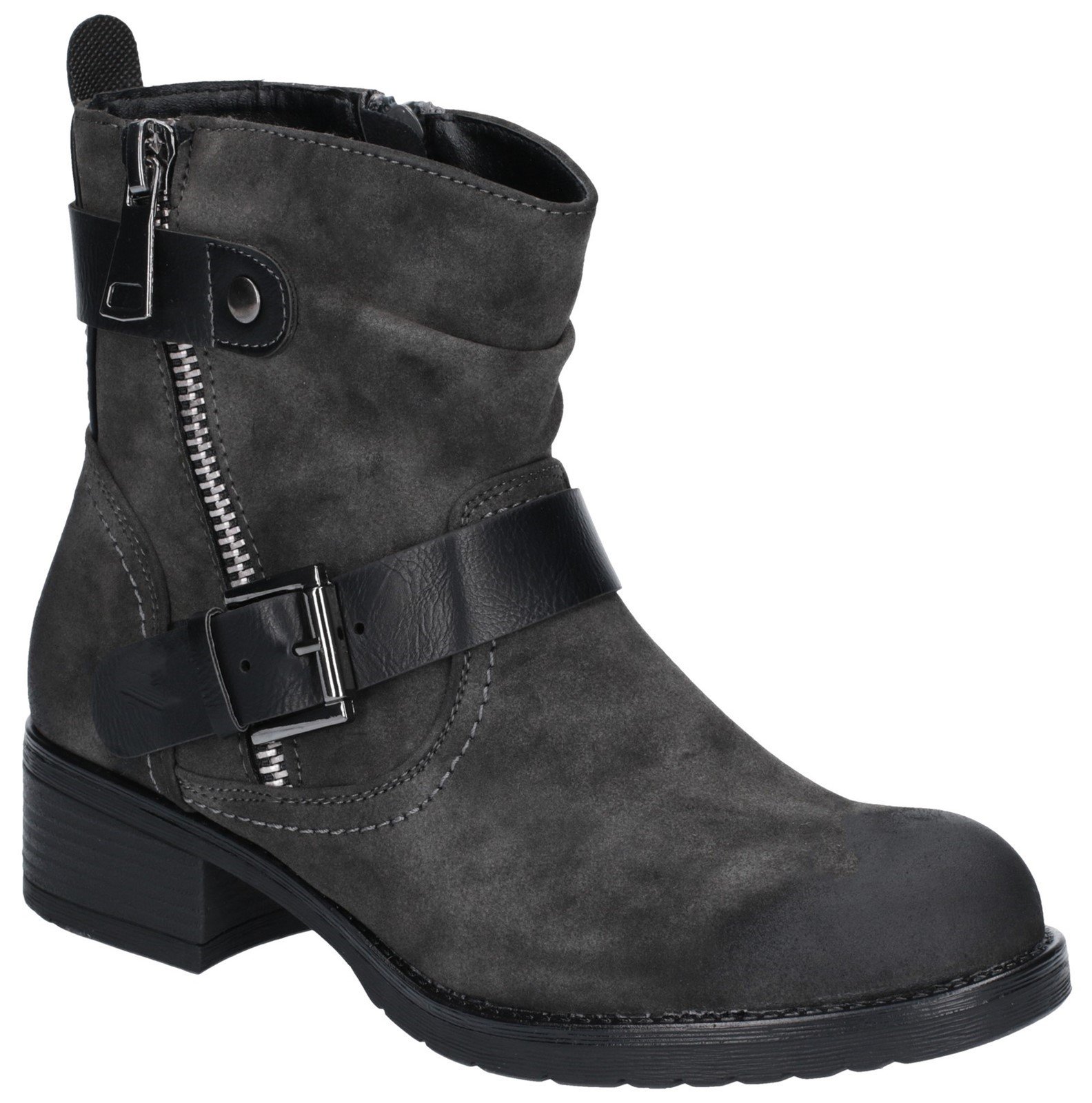 Divaz Women's Jett Zip Up Boot Brown 27166-45651 - Dark Grey 3