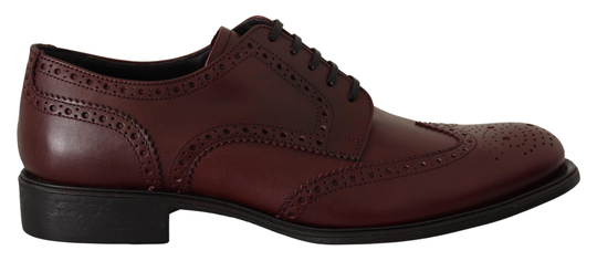 Bordeaux Leather Oxford Wingtip Formal Shoes - EU41.5/US8.5