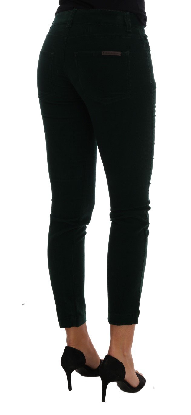 Dolce & Gabbana Women's Corduroy Cotton Stretch Jeans Green BYX1107 - IT36|XXS