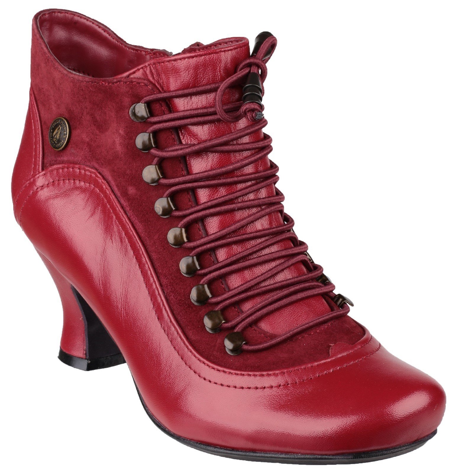 Hush Puppies Women's Vivianna Lace Up Heeled Boot Various Colours 24077 - Red 3