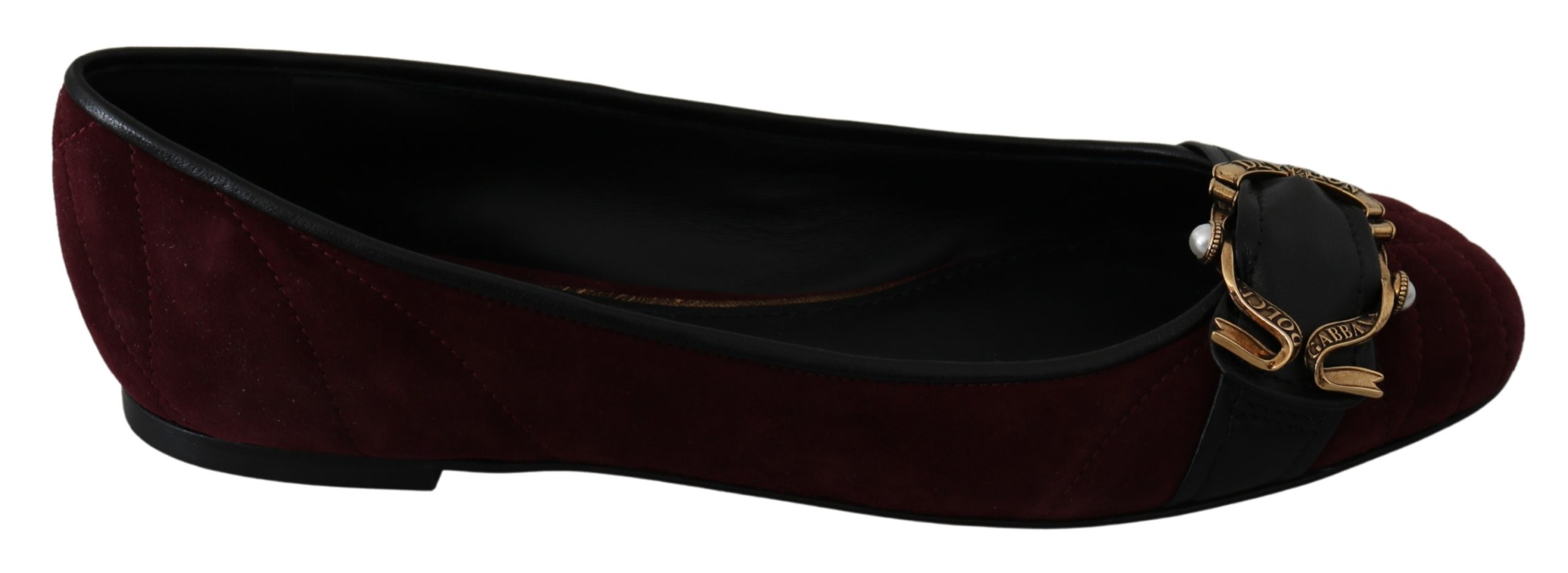 Dolce & Gabbana Women's Devotion Ballerina Flats Bordeaux LA7310 - EU39/US8.5