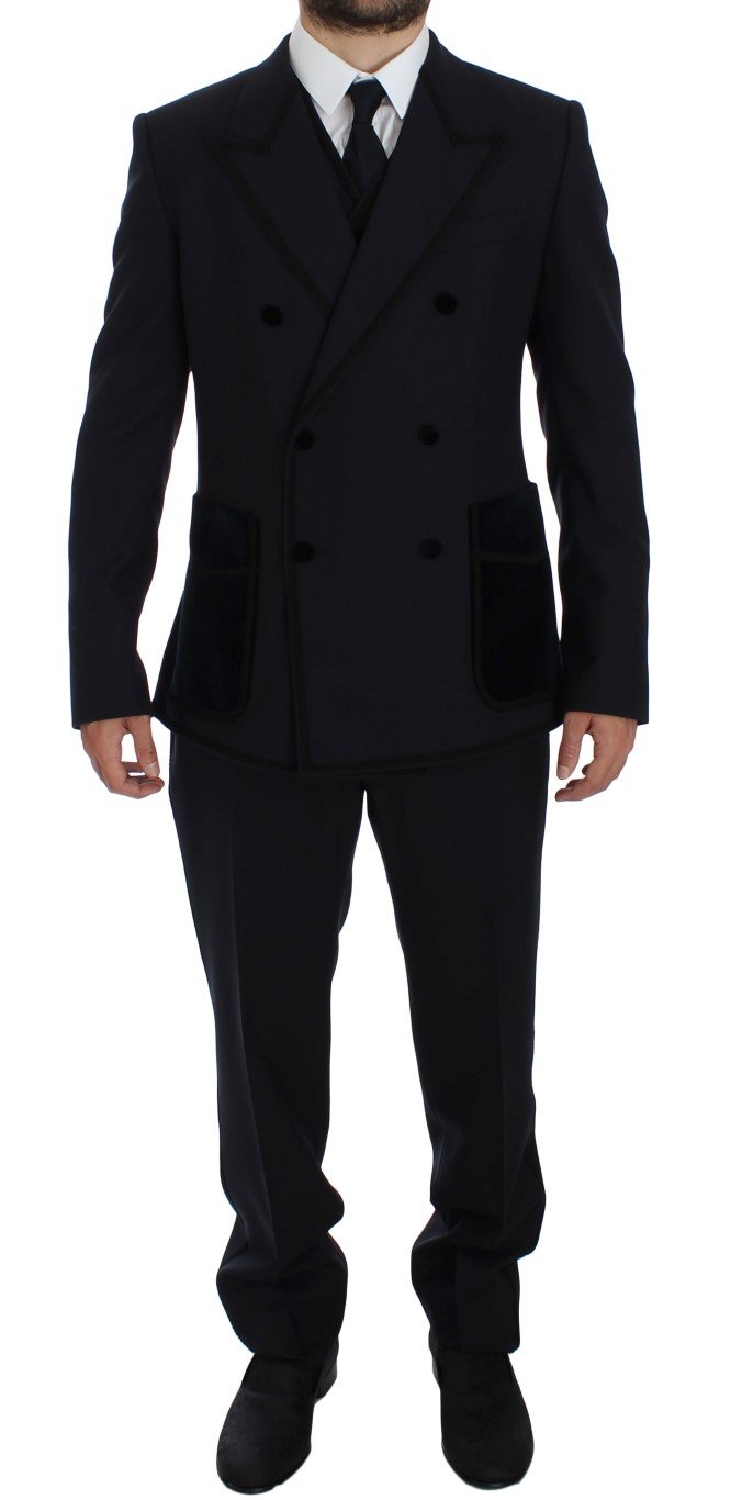 Dolce & Gabbana Men's Wool Torero Slim 3 Piece Suit Tuxedo Blue GTT10150 - IT52 | XL