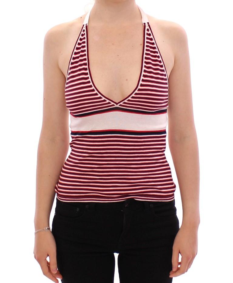 Dolce & Gabbana Women's Halterneck Tops White/Red MOM11159 - L