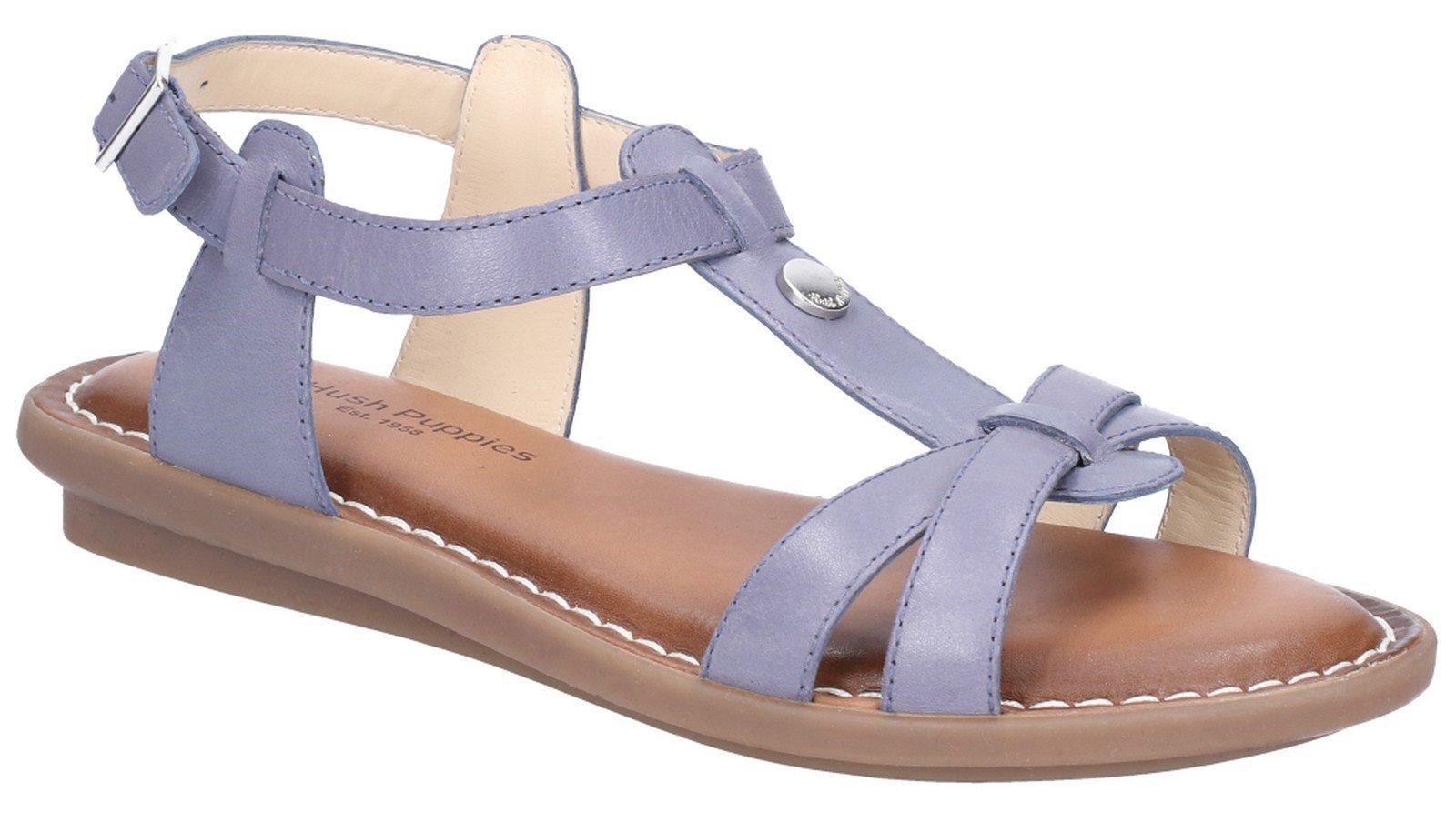 Hush Puppies Women's Olive Tstrap Buckle Strap Sandal Various Colours 28412 - Blue 3