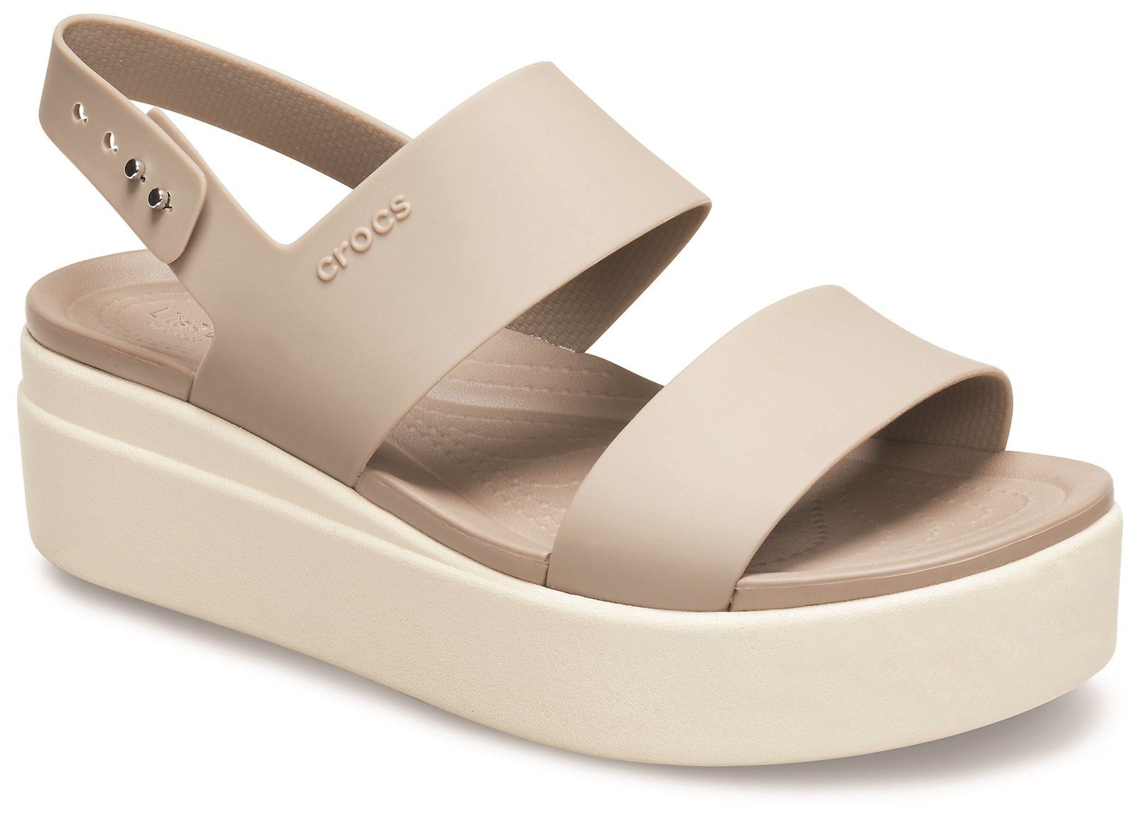 Crocs Women's Brooklyn Low Wedge Platform Sandal Various Colours 31458 - Cream 6