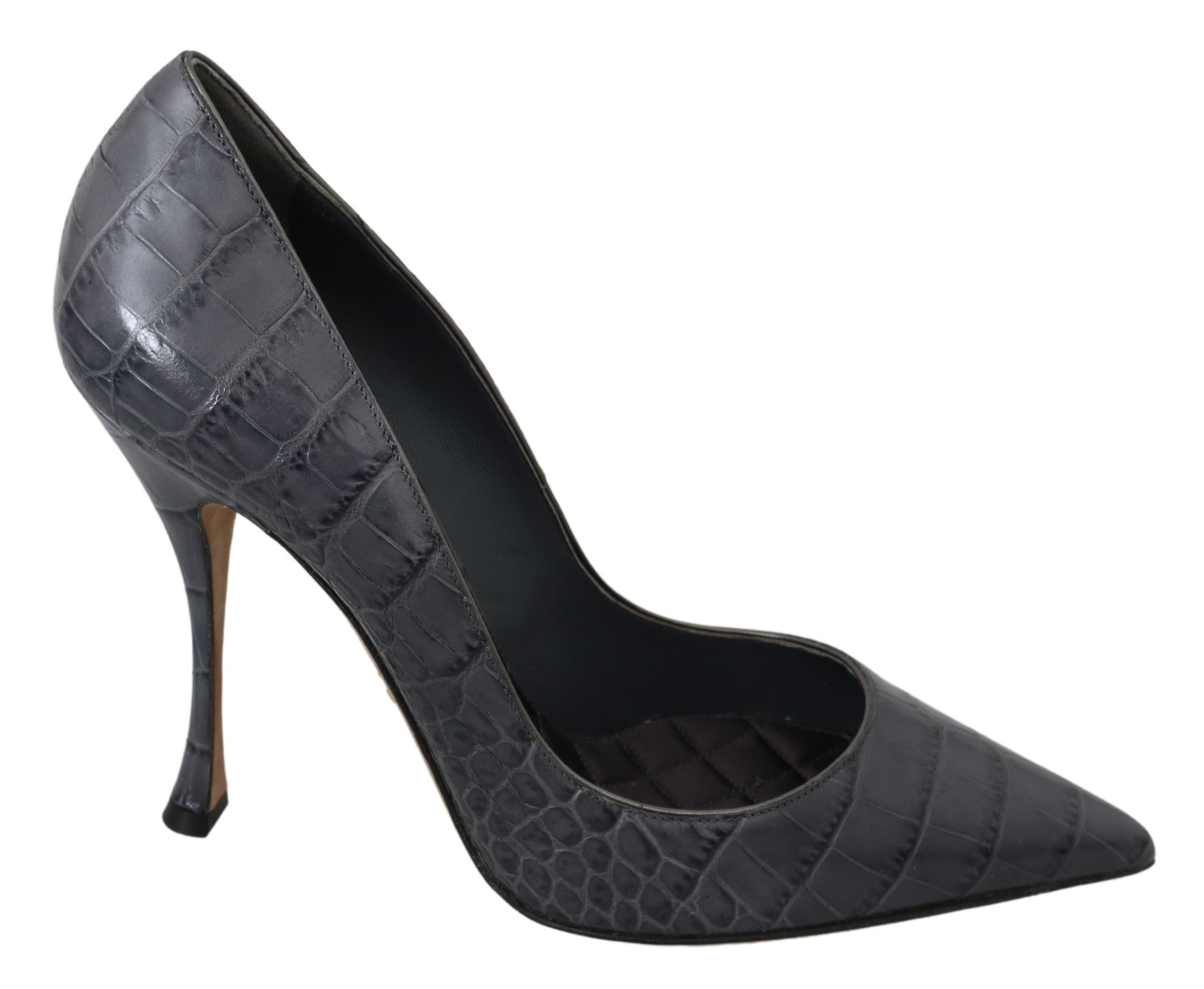 Dolce & Gabbana Women's Leather High Pumps Gray LA6898 - EU39/US8.5