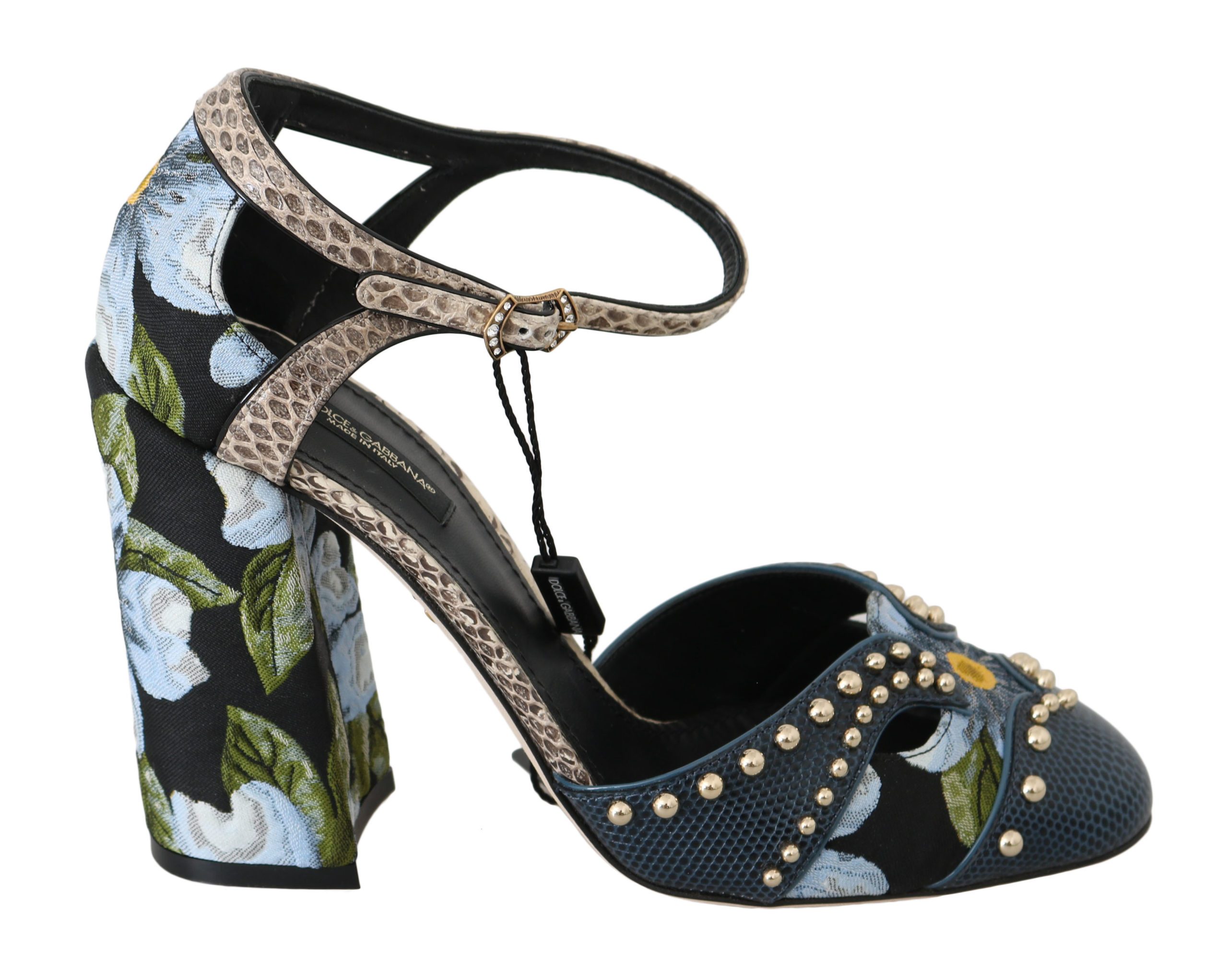 Dolce & Gabbana Women's Heels Jacquard Crystal Leather Pumps Black LA6266 - EU36/US5.5