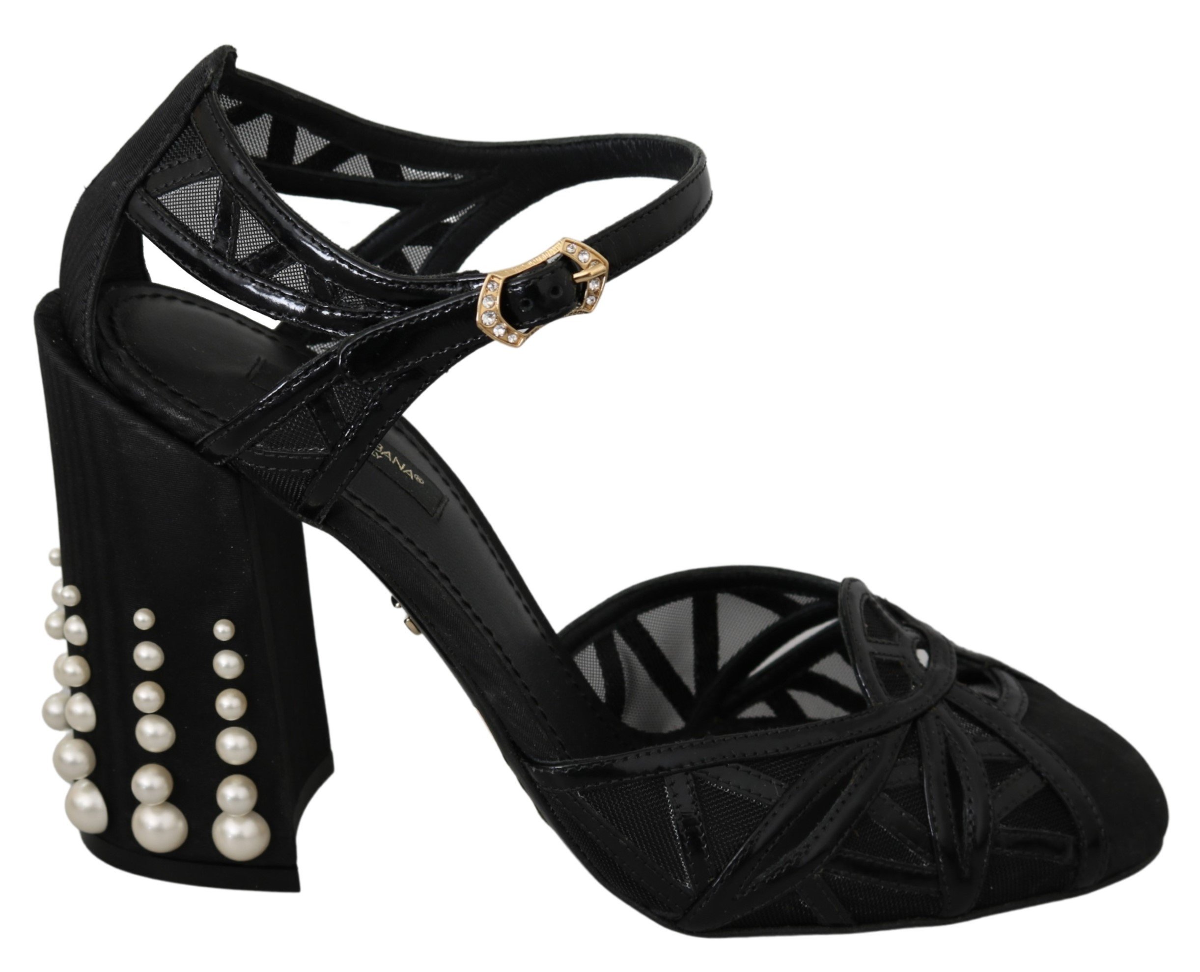Dolce & Gabbana Women's Leather Strap Sandal Black LA6842 - EU39/US8.5