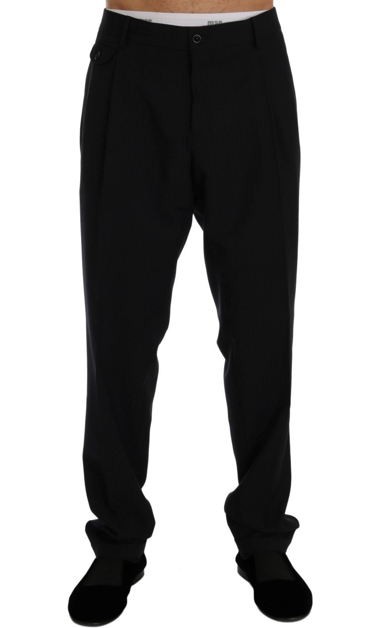 Dolce & Gabbana Men's Striped Wool Stretch Trouser Blue PAN60358 - IT52 | XL