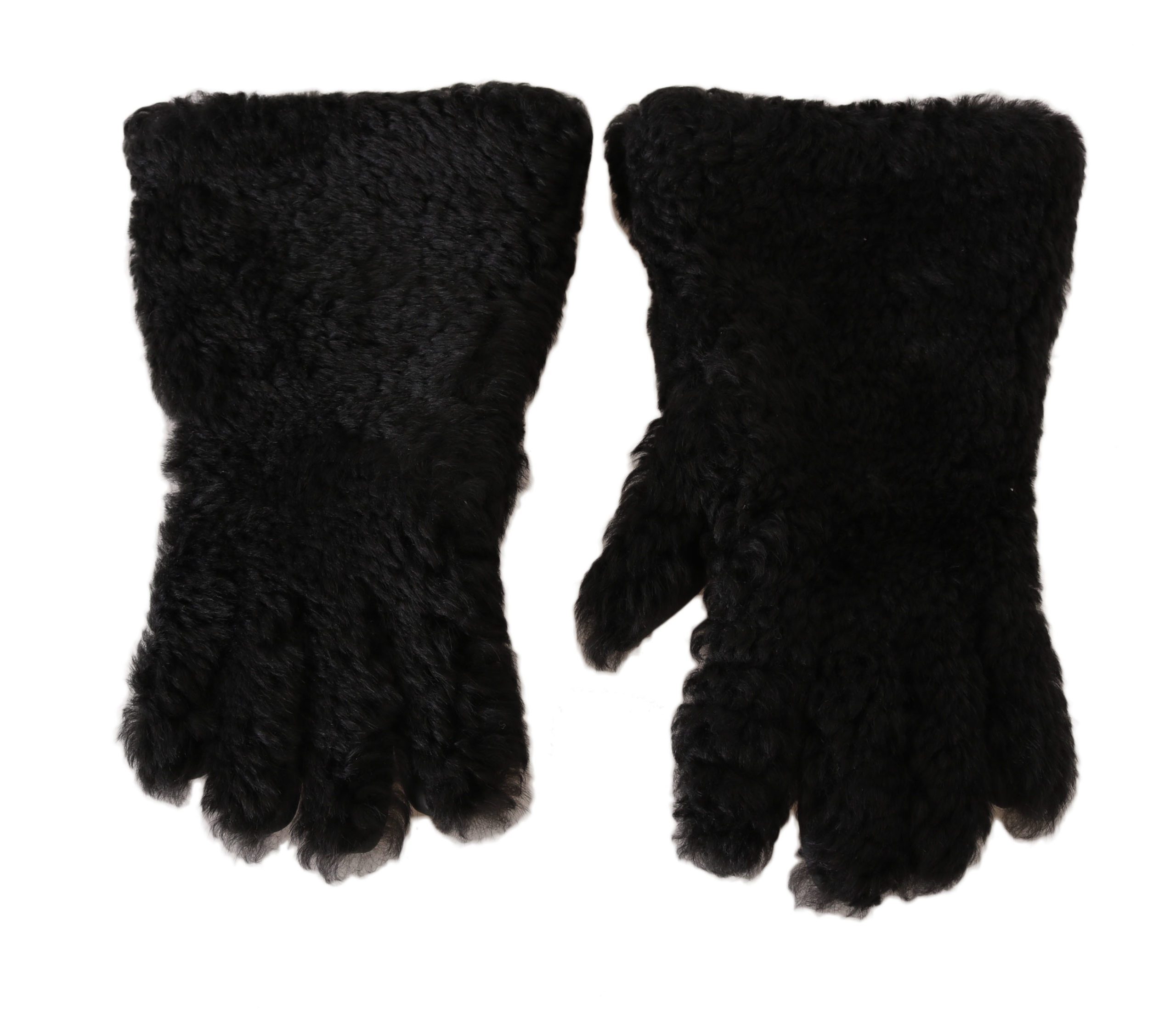 Dolce & Gabbana Men's Deerskin Lapin Lamb Fur Warm Gloves Black LB280 - 9|M