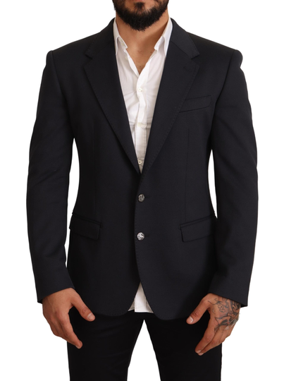 Blue Cotton Slim Fit Coat Blazer Jacket - IT50 | L
