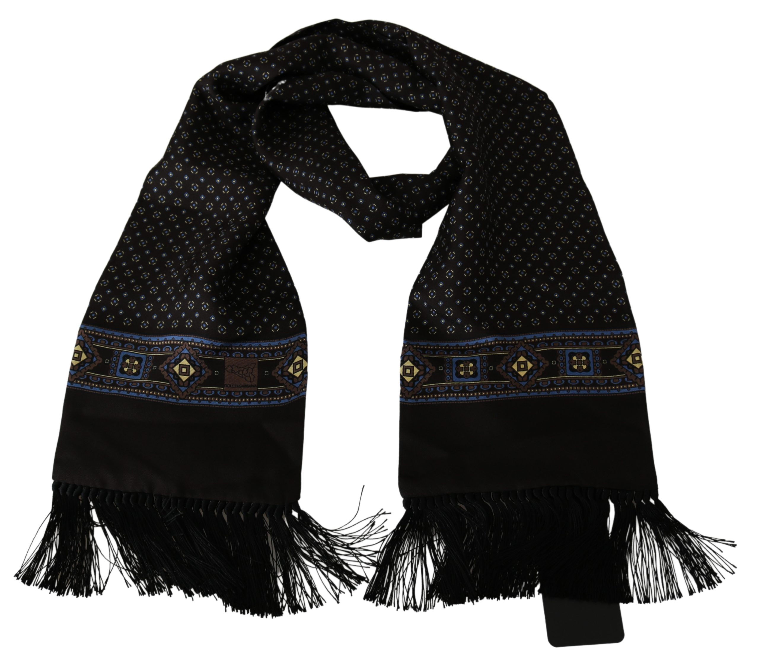 Dolce & Gabbana Men's Baroque Wrap Silk Scarf Brown MS1726