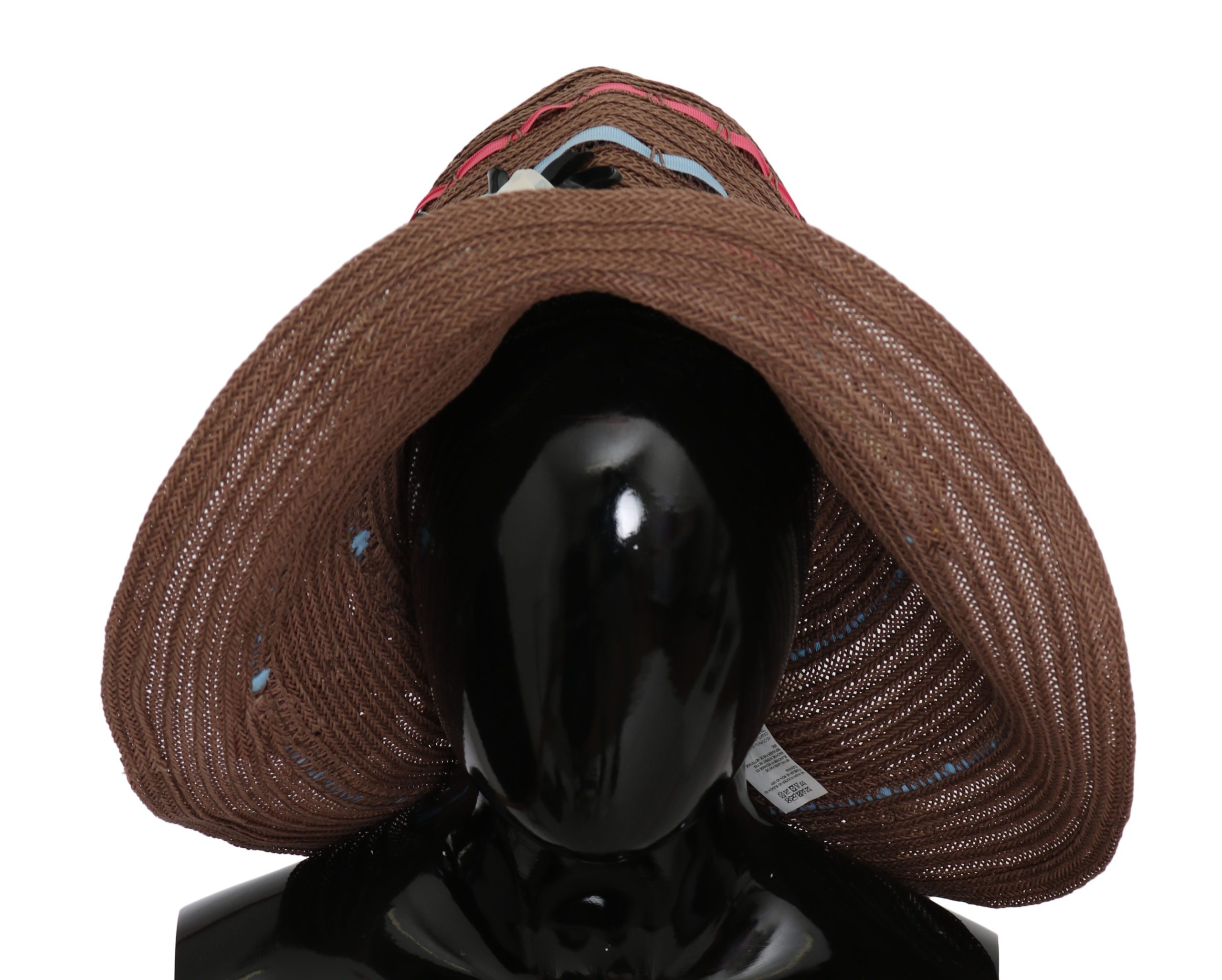 Dolce & Gabbana Women's Floral Wide Brim Straw Hat Brown HAT9063 - 58 cm|M