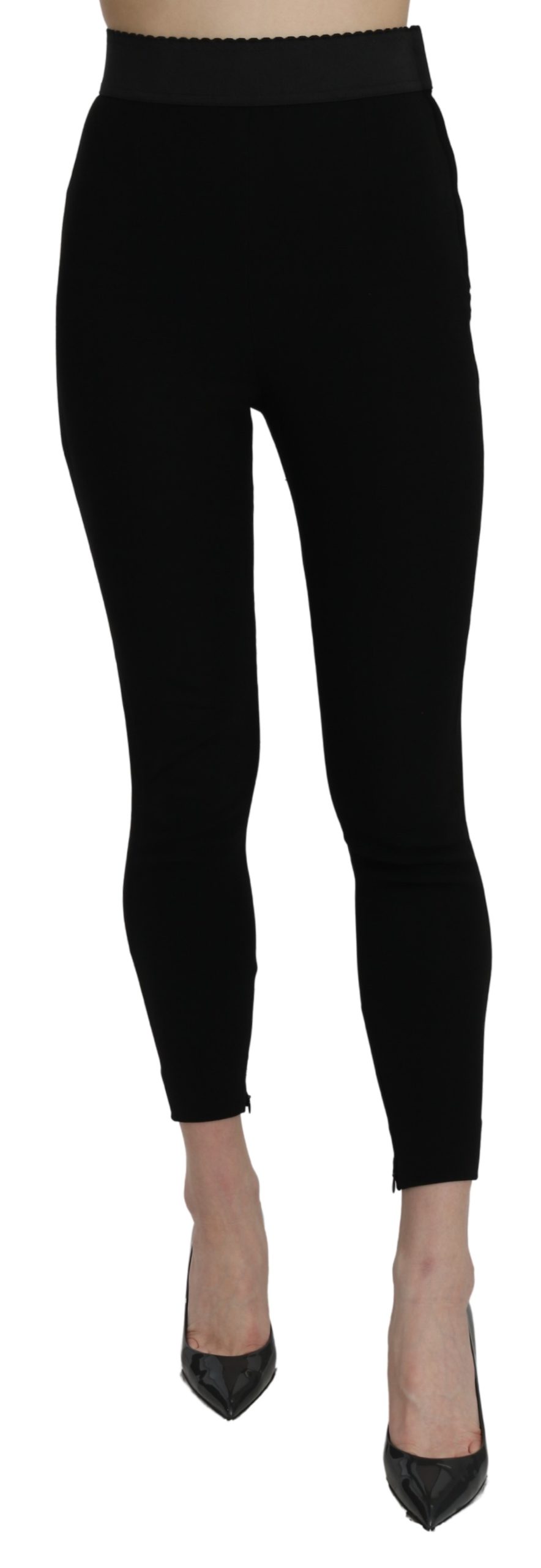 Dolce & Gabbana Women's High Waist Cotton Stretch Leggings Black PAN71081 - IT38|XS
