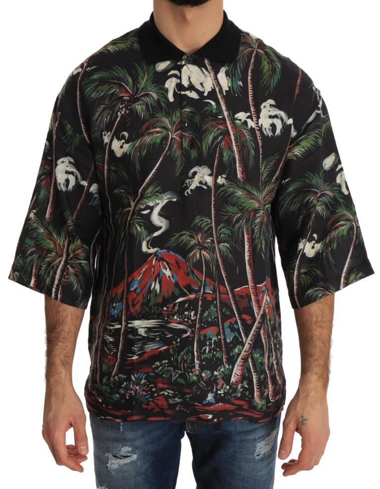Dolce & Gabbana Men's Oversize Polo Shirt Black TSH2285 - IT54 | XL