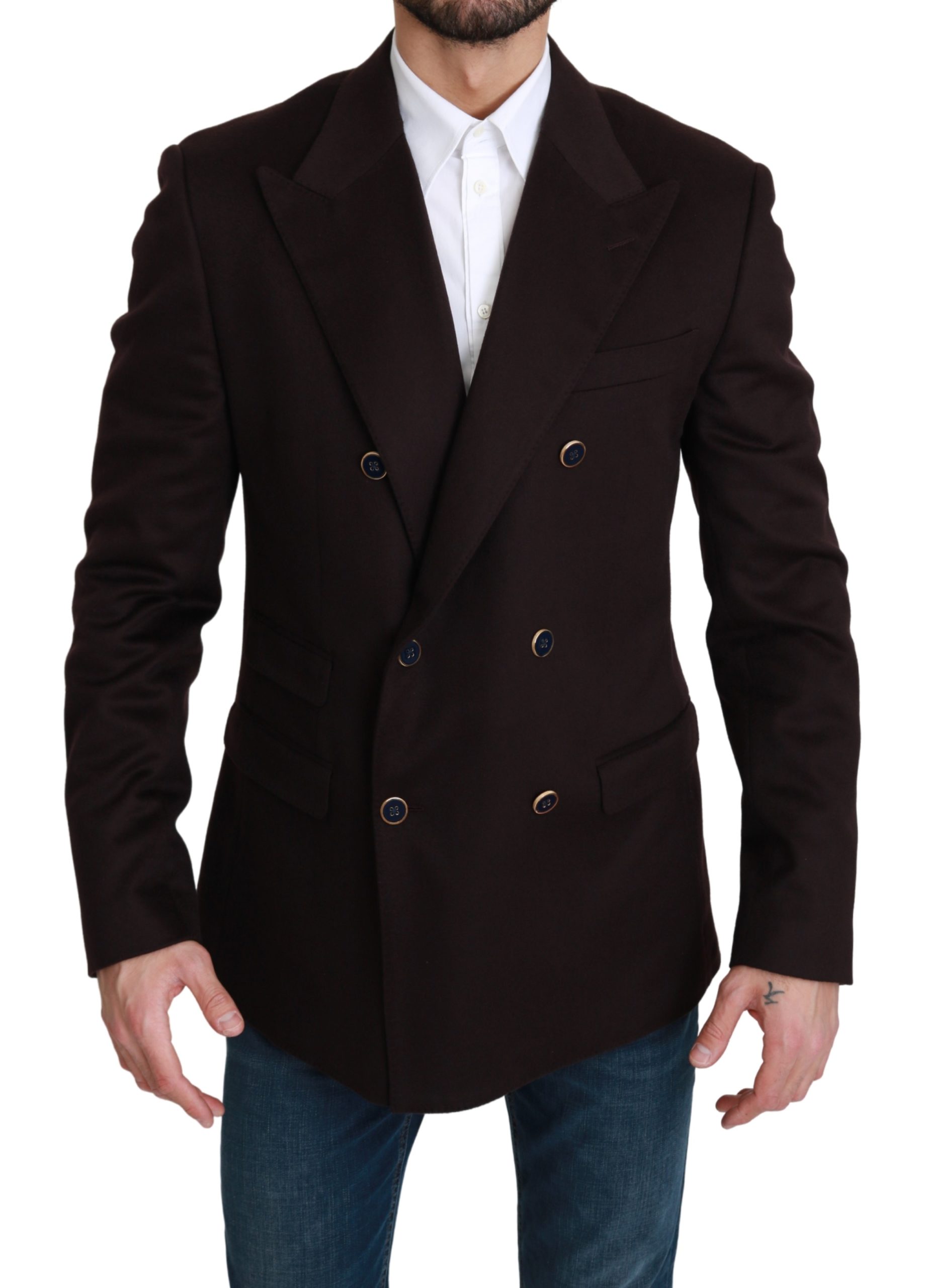 Dolce & Gabbana Men's Double Breasted TAORMINA Blazer Bordeaux KOS1751 - IT52 | XL