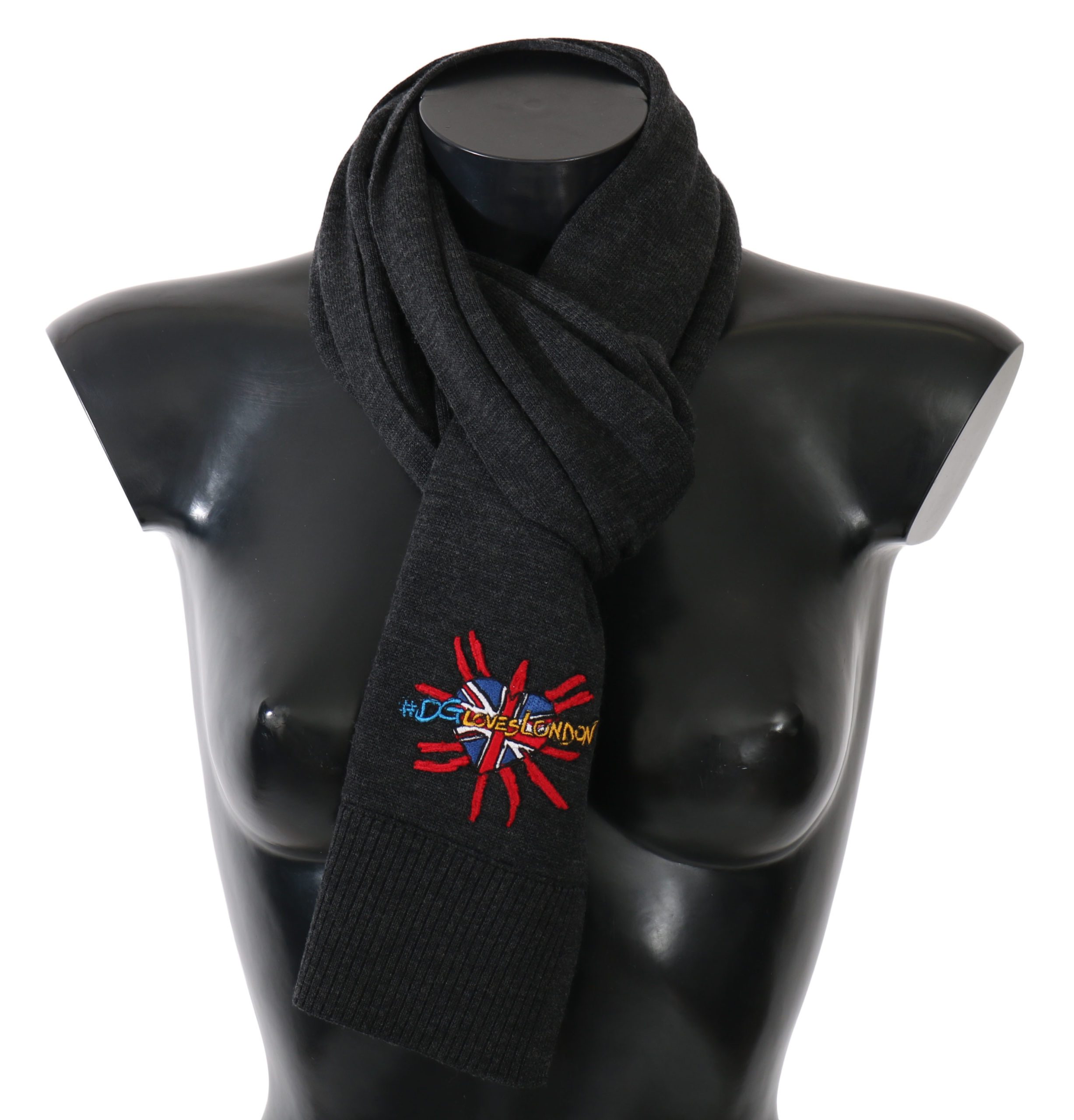 Dolce & Gabbana Men's #dgloveslondon Wrap Scarf Gray MS5042