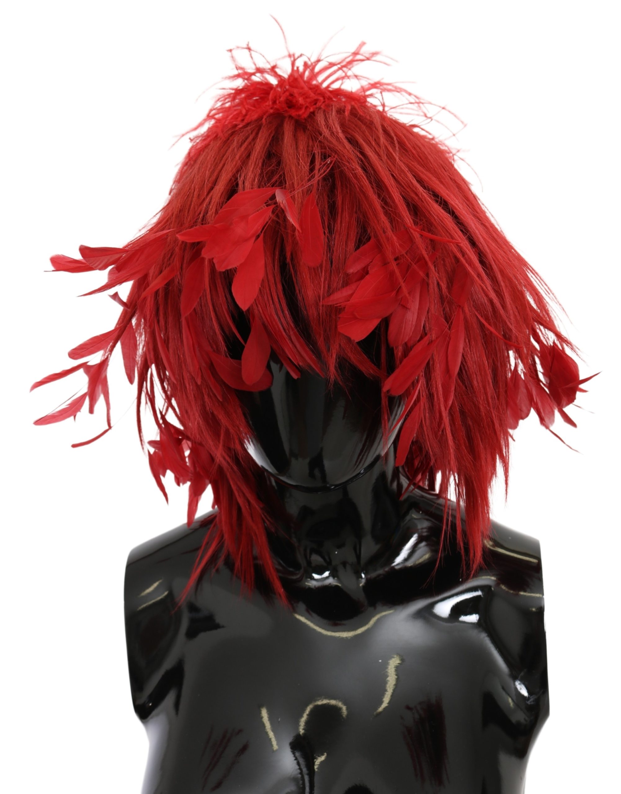 Dolce & Gabbana Women's Ostrich Rooster Feather Hat Red HAT9100 - 56 cm|XS