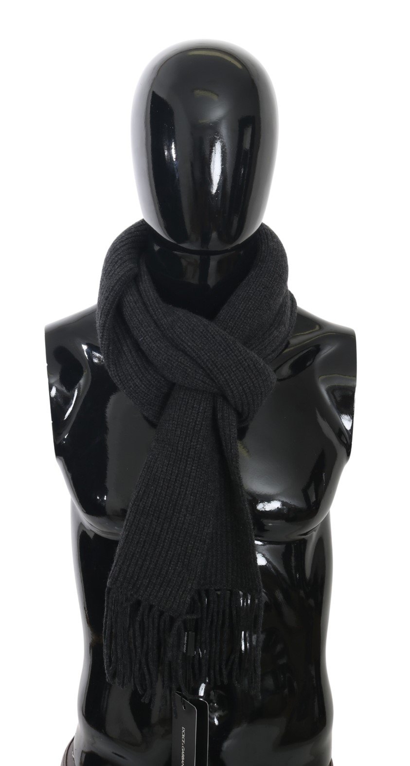 Dolce & Gabbana Men's Fringe Wrap Shawl Cashmere Scarf Gray MS5510