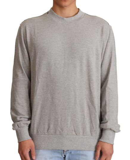 Gray Cotton Crewneck Pullover Sweater - IT50 | L