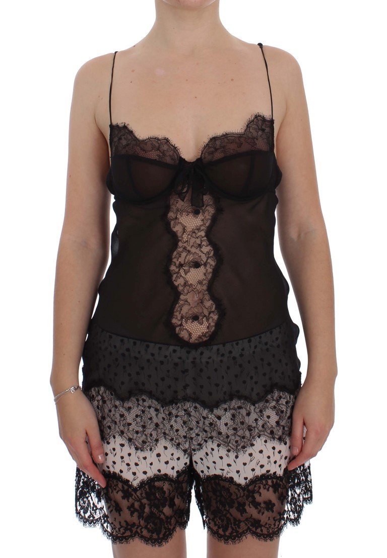 Dolce & Gabbana Women's Silk Lace Babydoll Top Black SIG30084 - IT4 | L