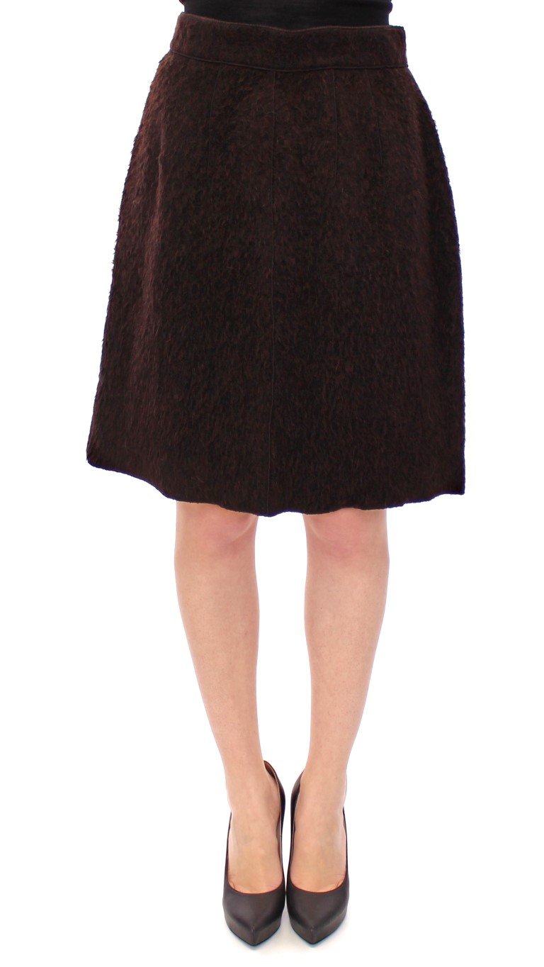 Dolce & Gabbana Women's Fur Above Knee Zipper Skirt Brown GSS11698 - IT44|L