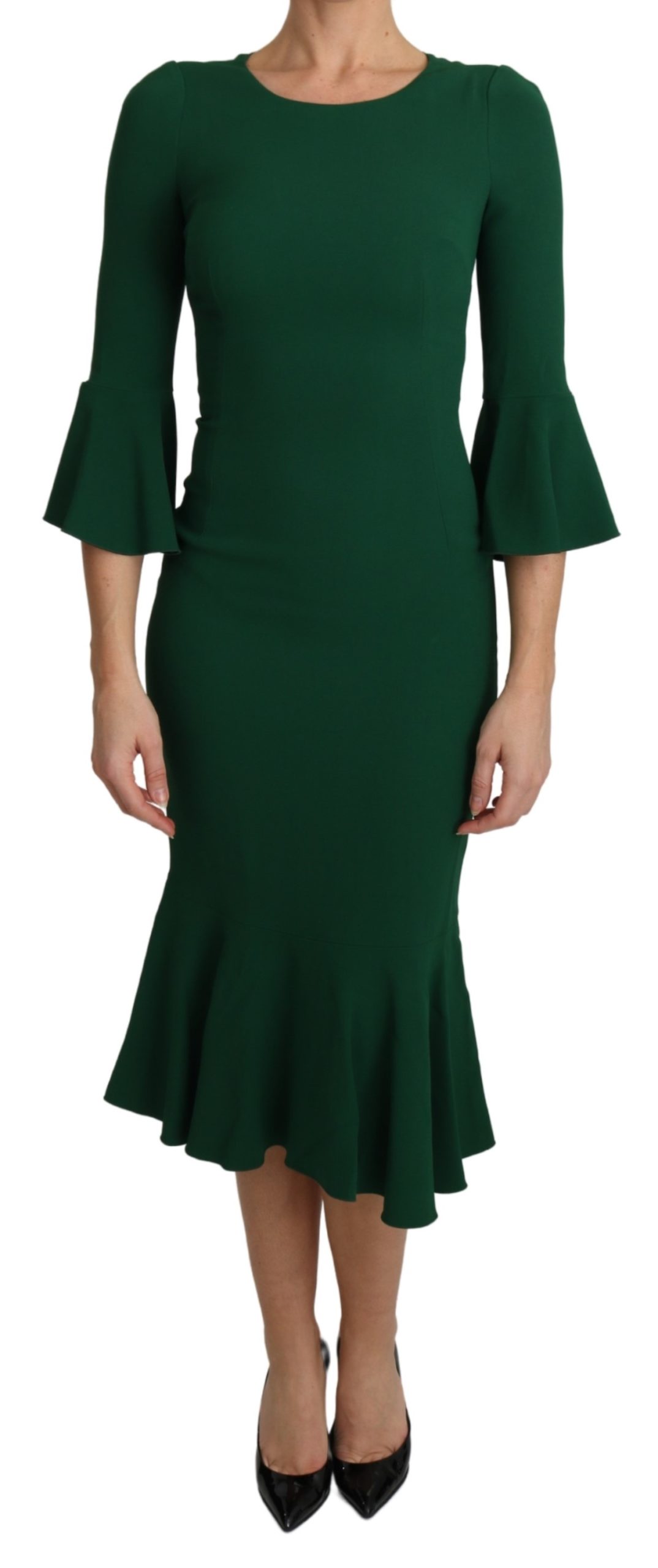 Dolce & Gabbana Women's Mermaid Midi Dress Green DR2583 - IT36 | XS