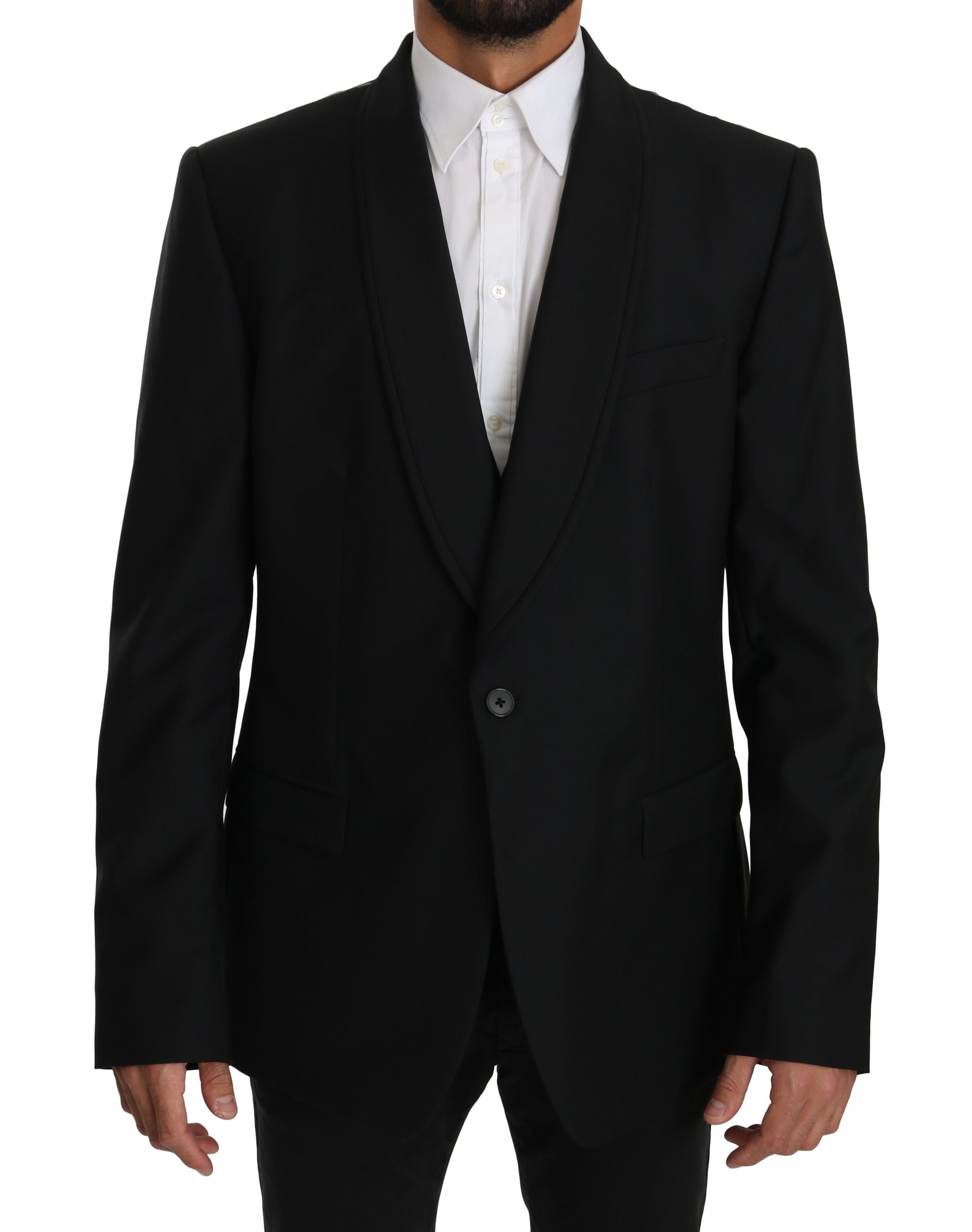 Dolce & Gabbana Men's Wool Two Piece Vest Blazer Black KOS1601 - IT56 | XXL