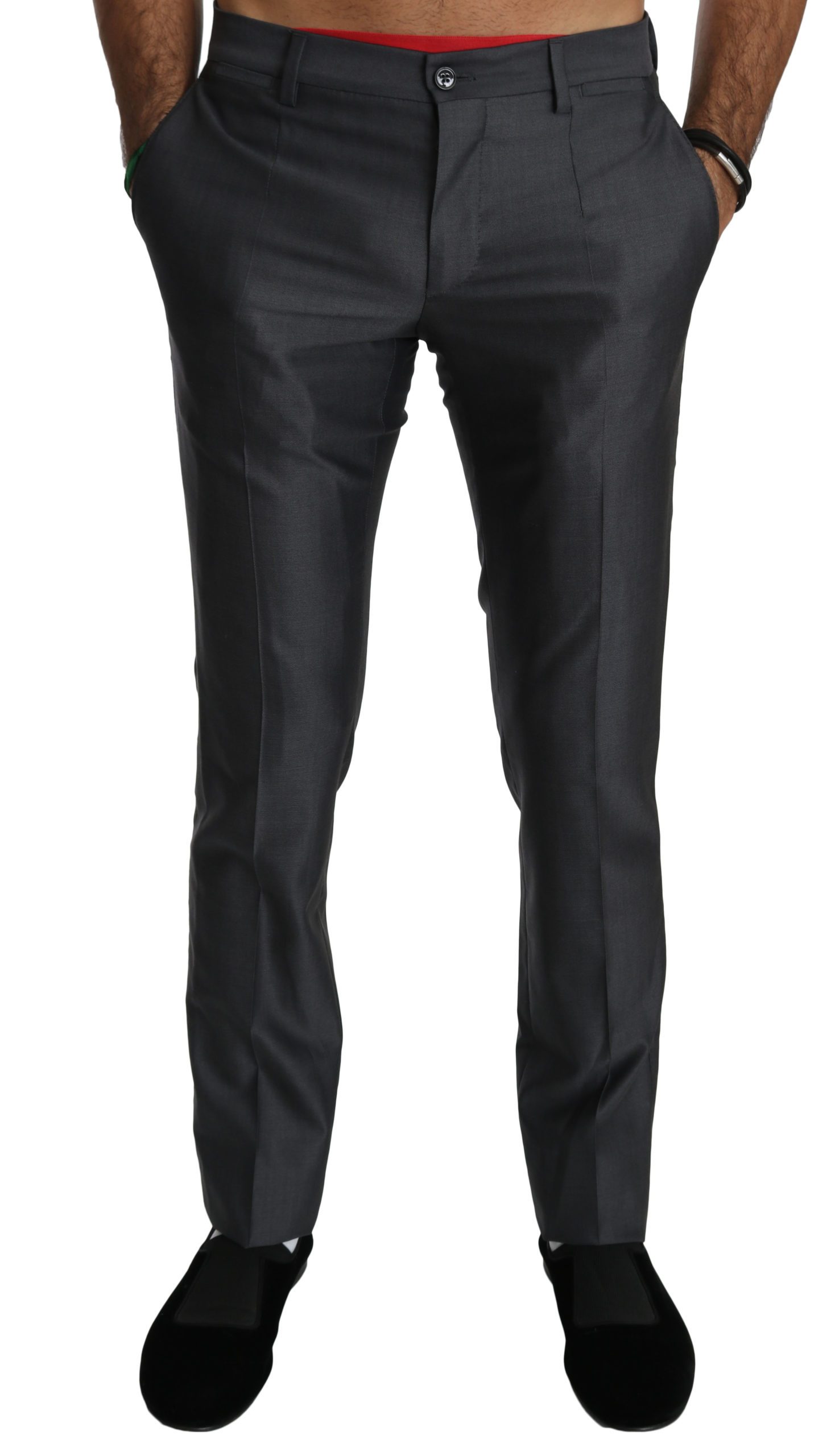 Dolce & Gabbana Men's Wool Dress Formal Trouser Gray PAN70773 - IT44 | XS