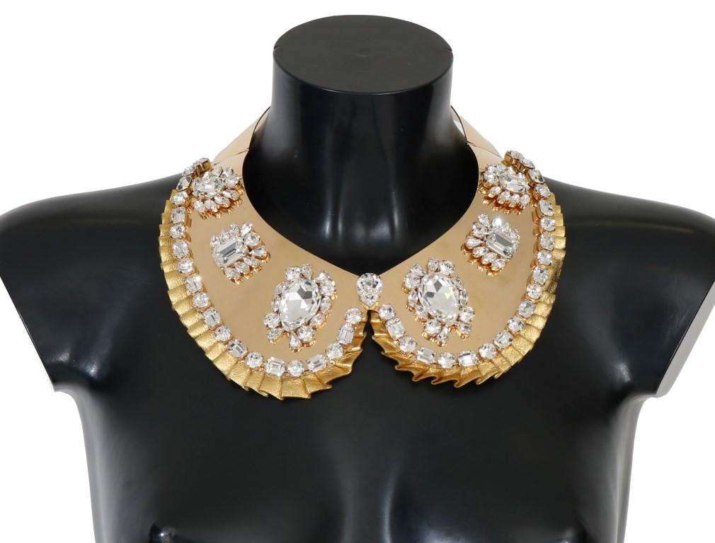 Dolce & Gabbana Women's Clear Crystal Embellished Necklace Gold SMY1025