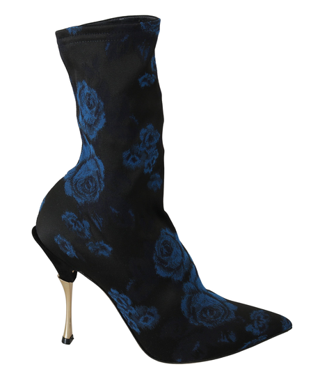 Dolce & Gabbana Women's Stretch Ankle Boots Black/Blue LA6291-36 - EU36/US5.5