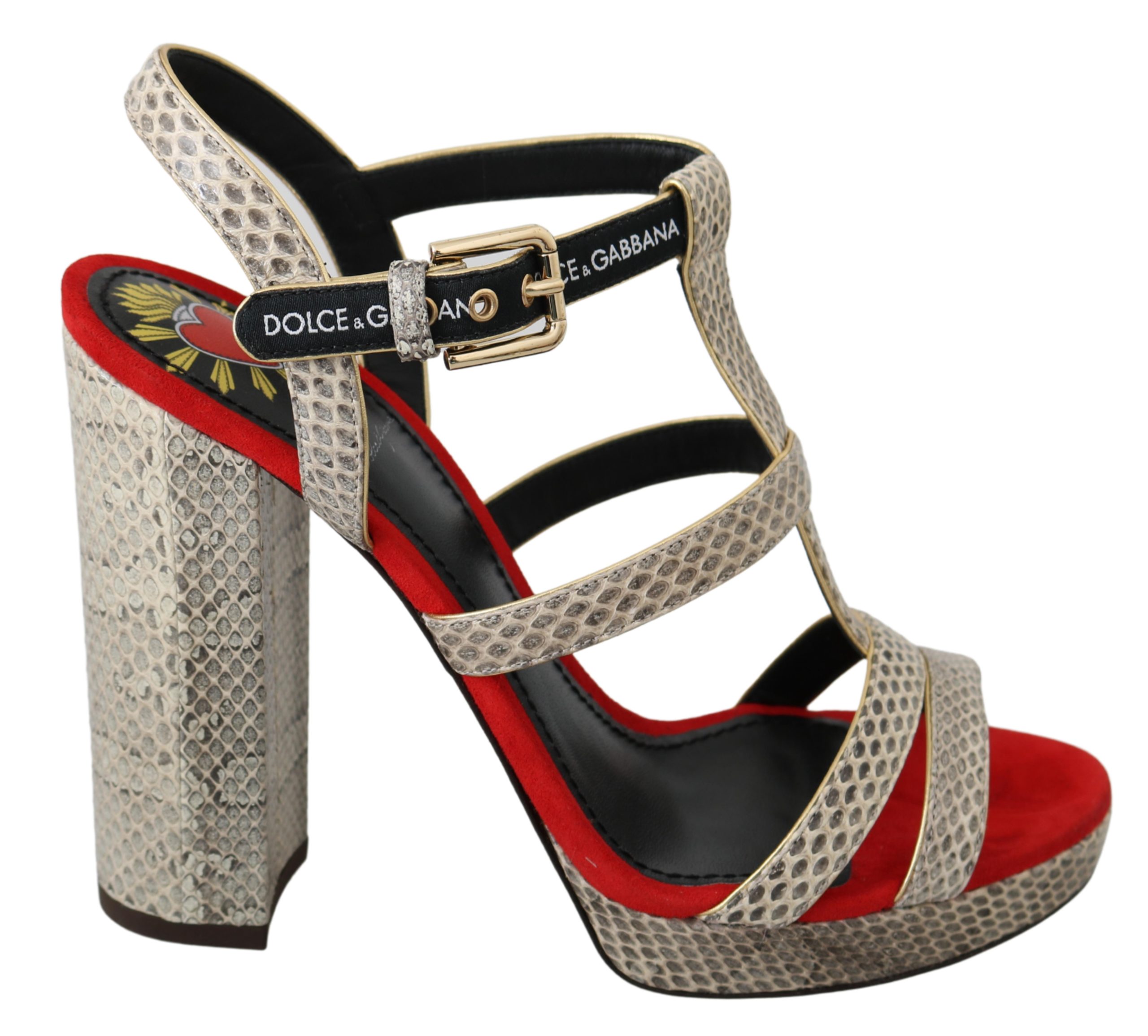 Dolce & Gabbana Women's Ayers Leather Heels Sandals Shoes Beige LA6575 - EU35/US4.5