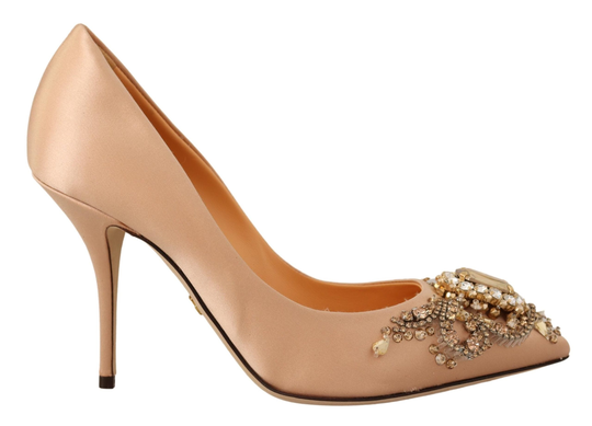 Nude Crystal Embellishment Pumps Shoes - EU37/US6.5