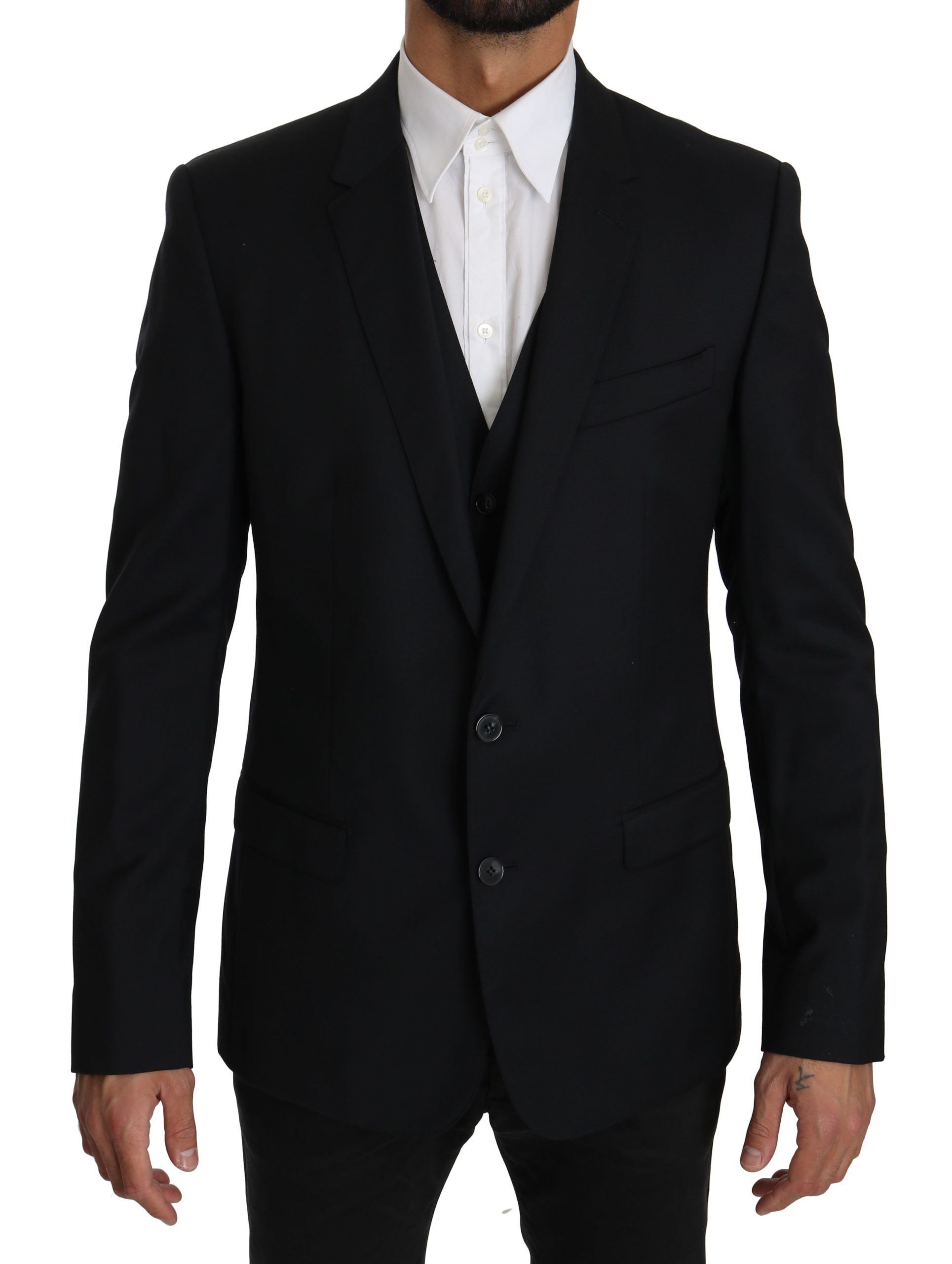 Dolce & Gabbana Men's Two Piece Vest Jacket MARTINI Blazer Blue KOS1602 - IT50 | L