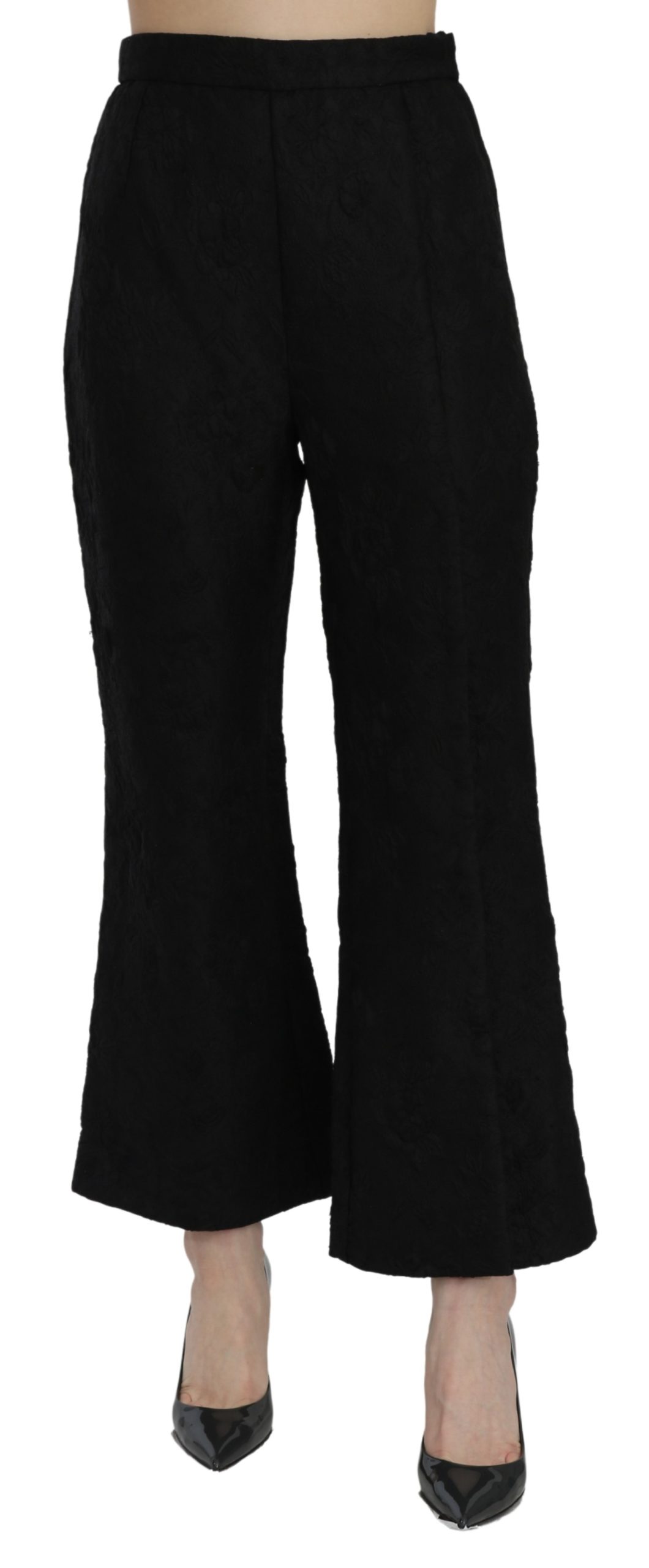 Dolce & Gabbana Women's High Waist Brocade Trouser Black PAN71079 - IT40|S