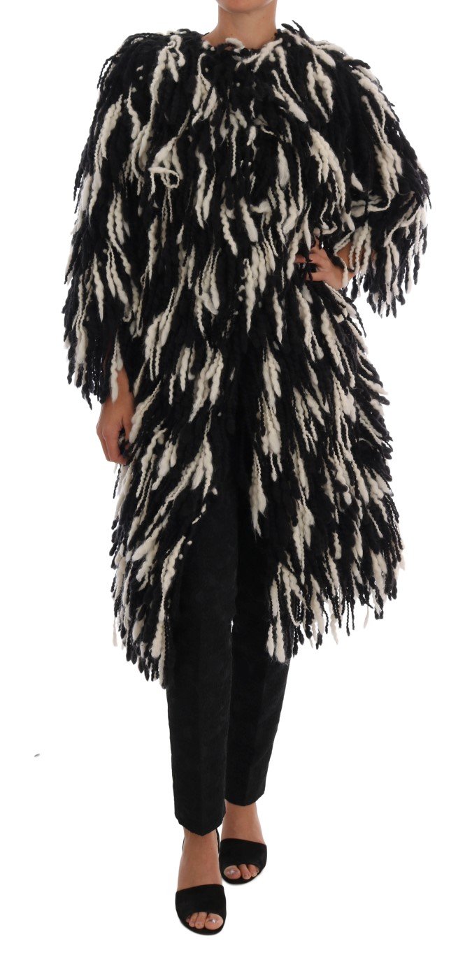 Dolce & Gabbana Women's Fringes Wool Coat Multicolor JKT1061 - IT36 | XS