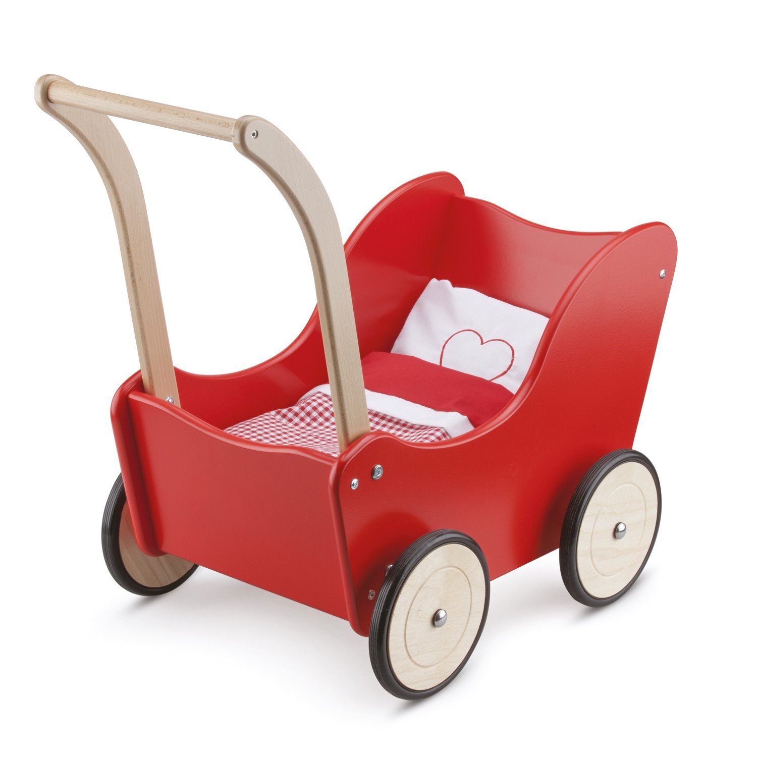 New Classic Toys - Red wooden dollswagon (10750)