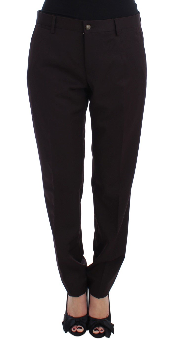 Dolce & Gabbana Women's Stretch Dress Trouser Purple SIG17488 - IT48 | XL