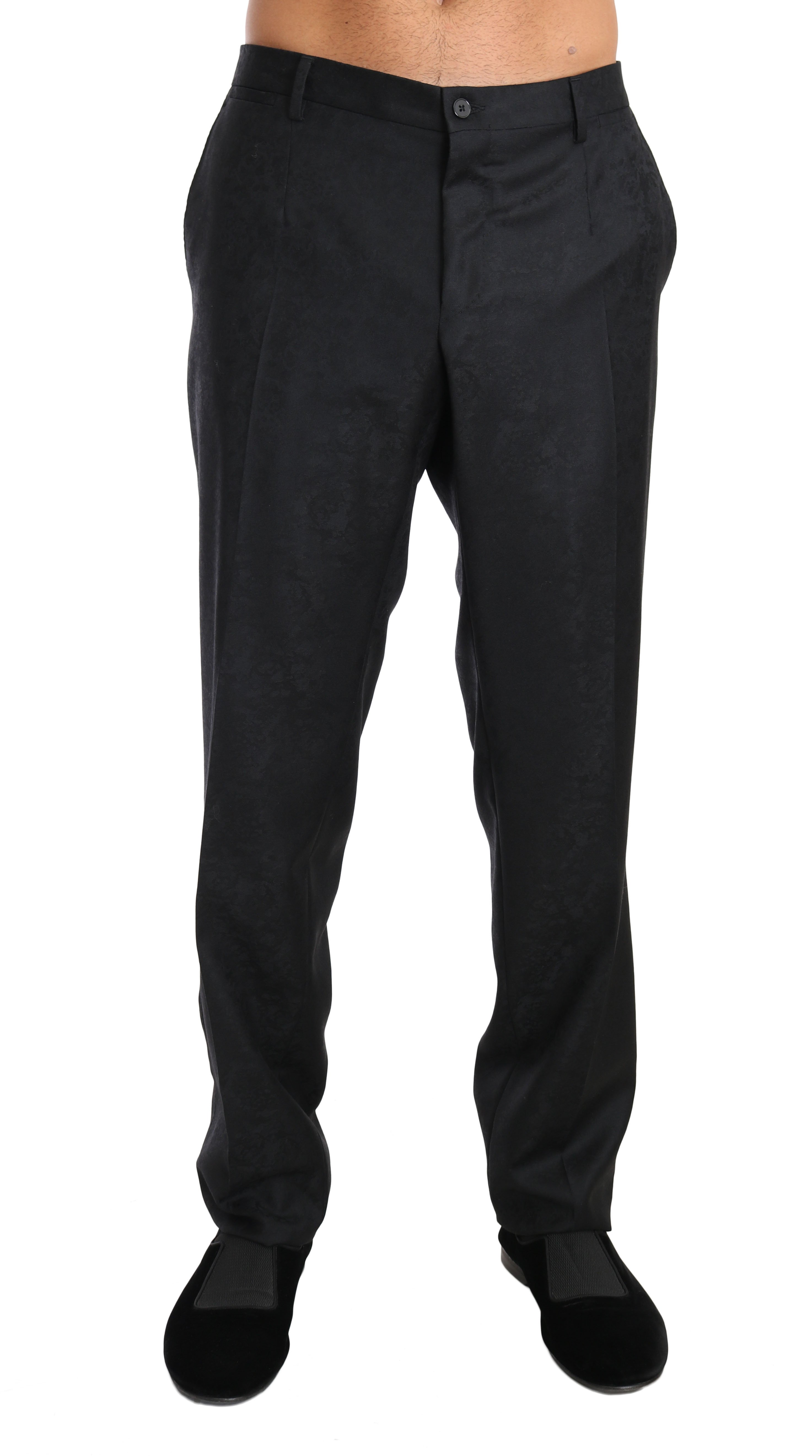Dolce & Gabbana Men's Cotton Patterned Formal Trouser Gray BYX1253 - IT54 | XXL