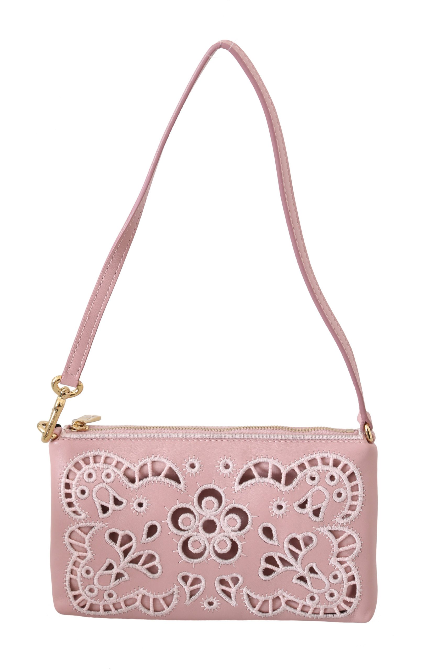 Dolce & Gabbana Women's Cutout Mini Leather Shoulder Bag Pink VAS8872